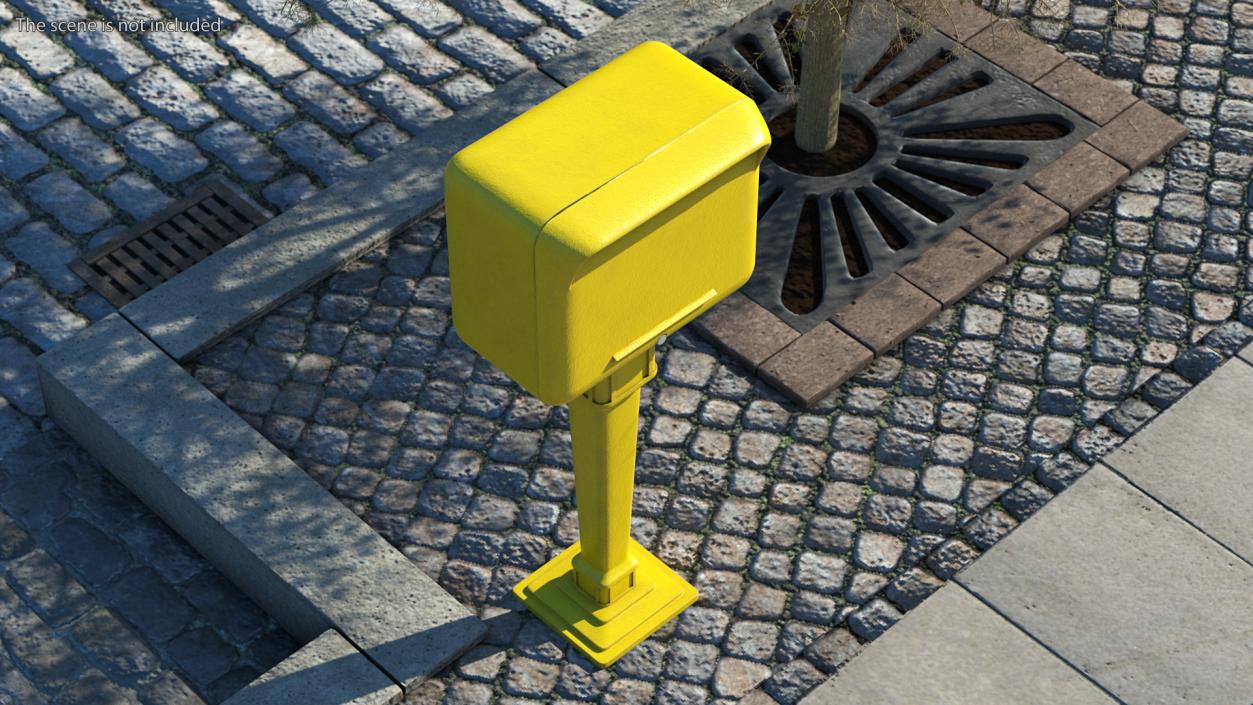 3D model Yellow Metal Mailbox Post