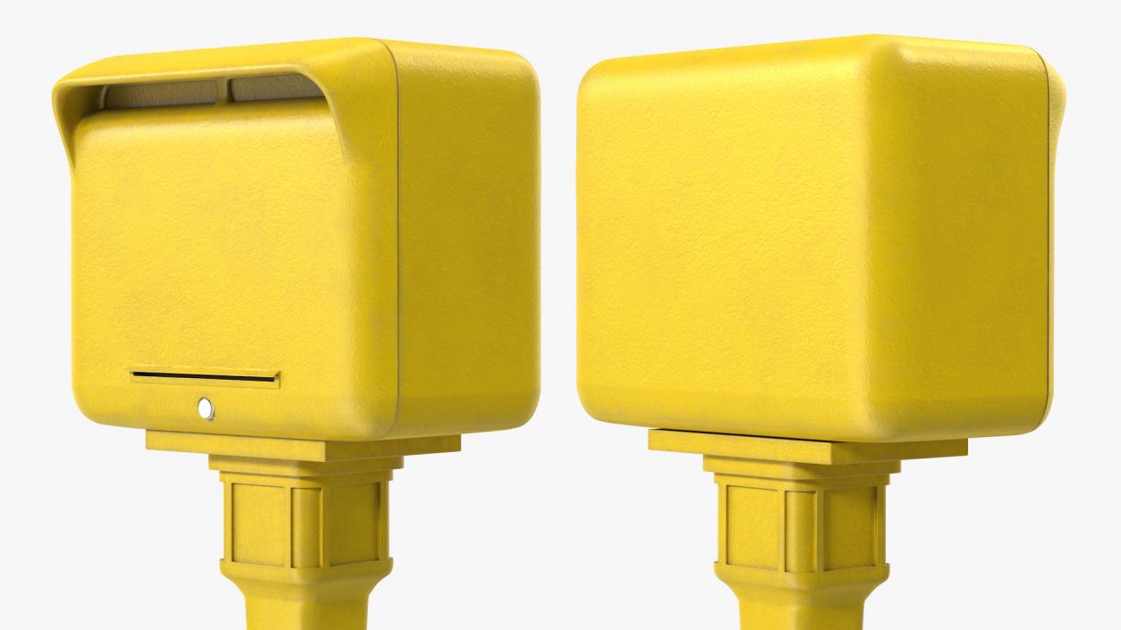 3D model Yellow Metal Mailbox Post