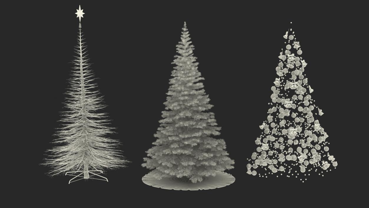 3D Christmas Tree with Silver Star Topper model