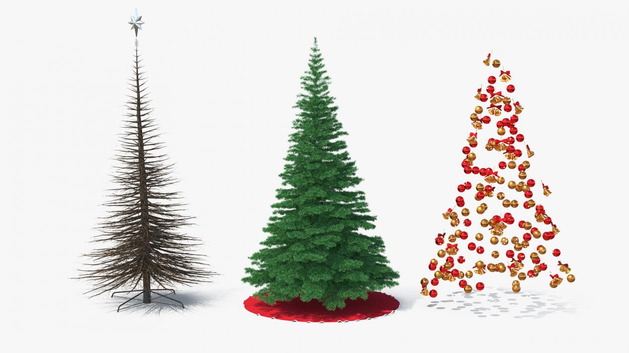 3D Christmas Tree with Silver Star Topper model