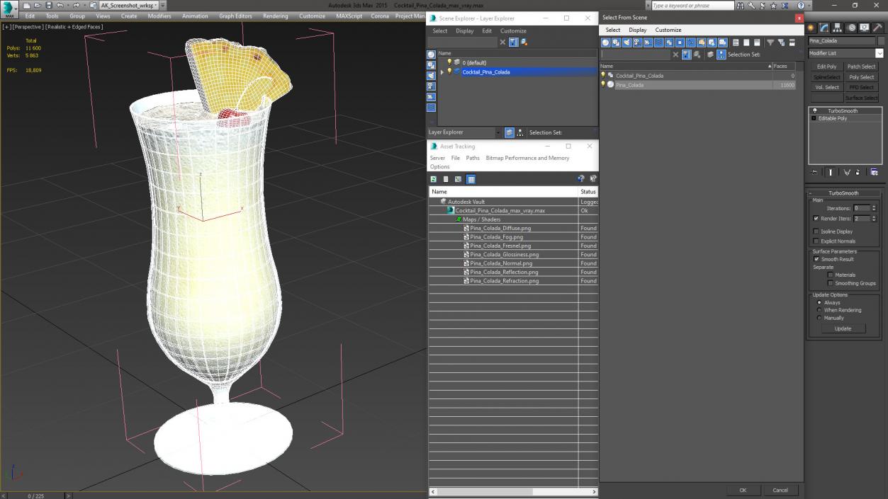 3D model Cocktail Pina Colada