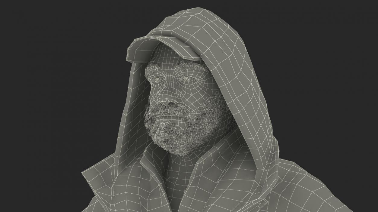 Homeless Old Man Rigged for Cinema 4D 3D