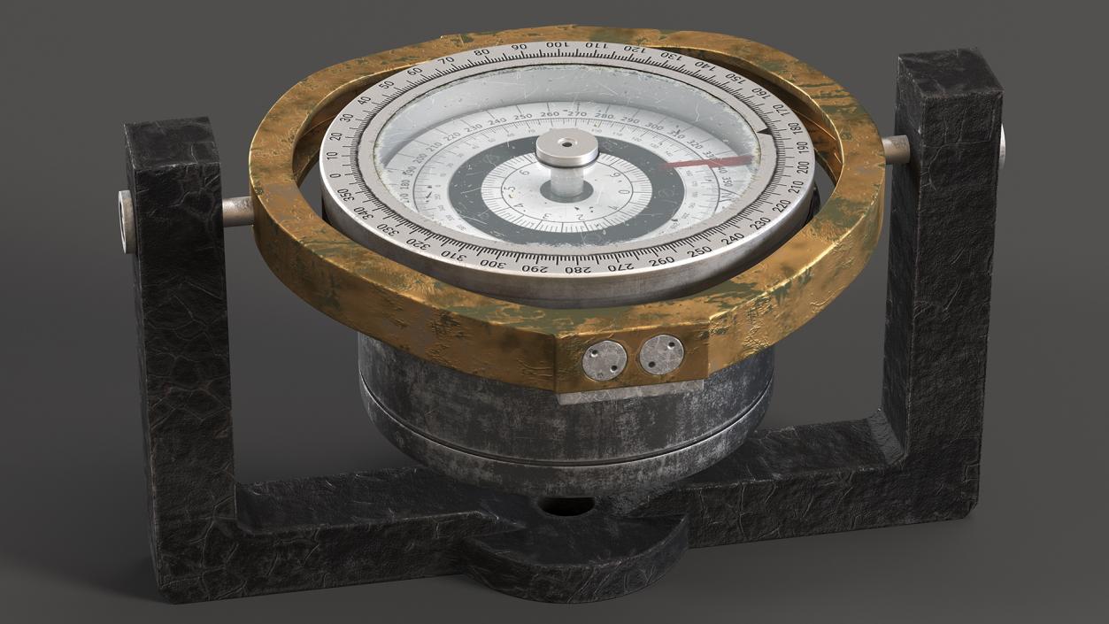 3D Steel Old Compass for Ship