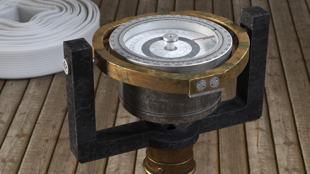 3D Steel Old Compass for Ship