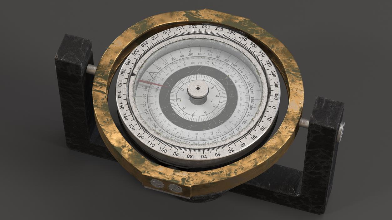 3D Steel Old Compass for Ship