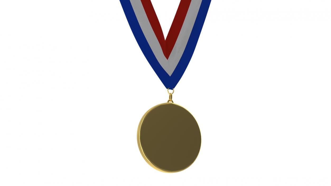 3D model Golden Award Medal with Ribbon