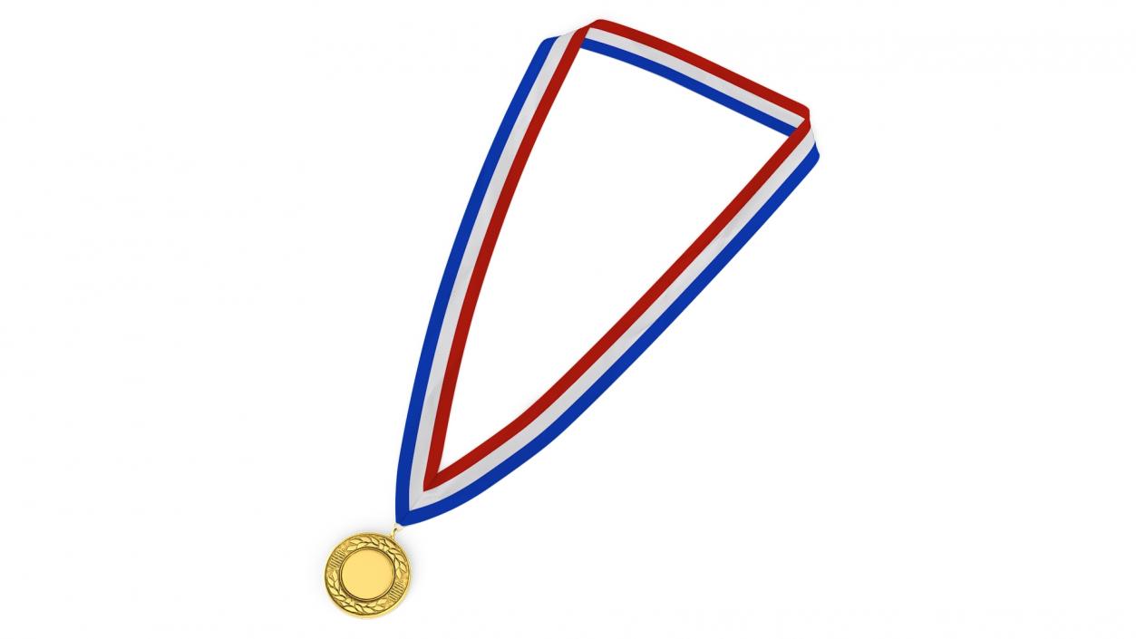 3D model Golden Award Medal with Ribbon