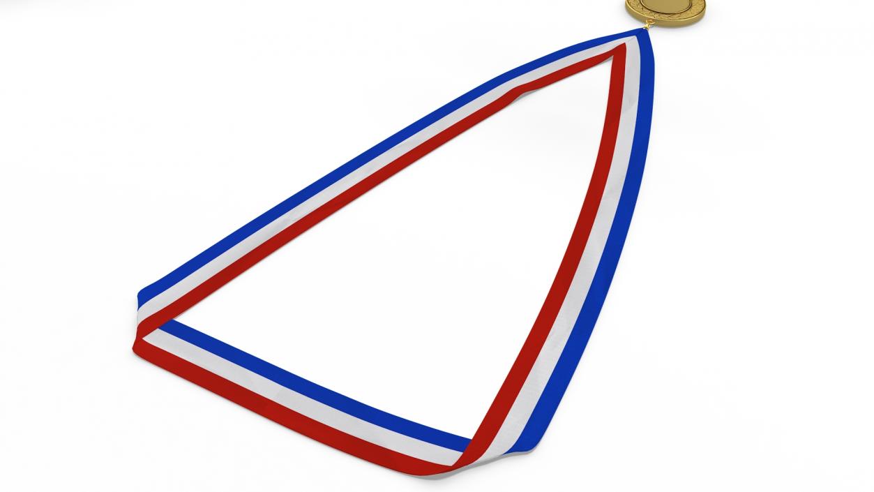 3D model Golden Award Medal with Ribbon