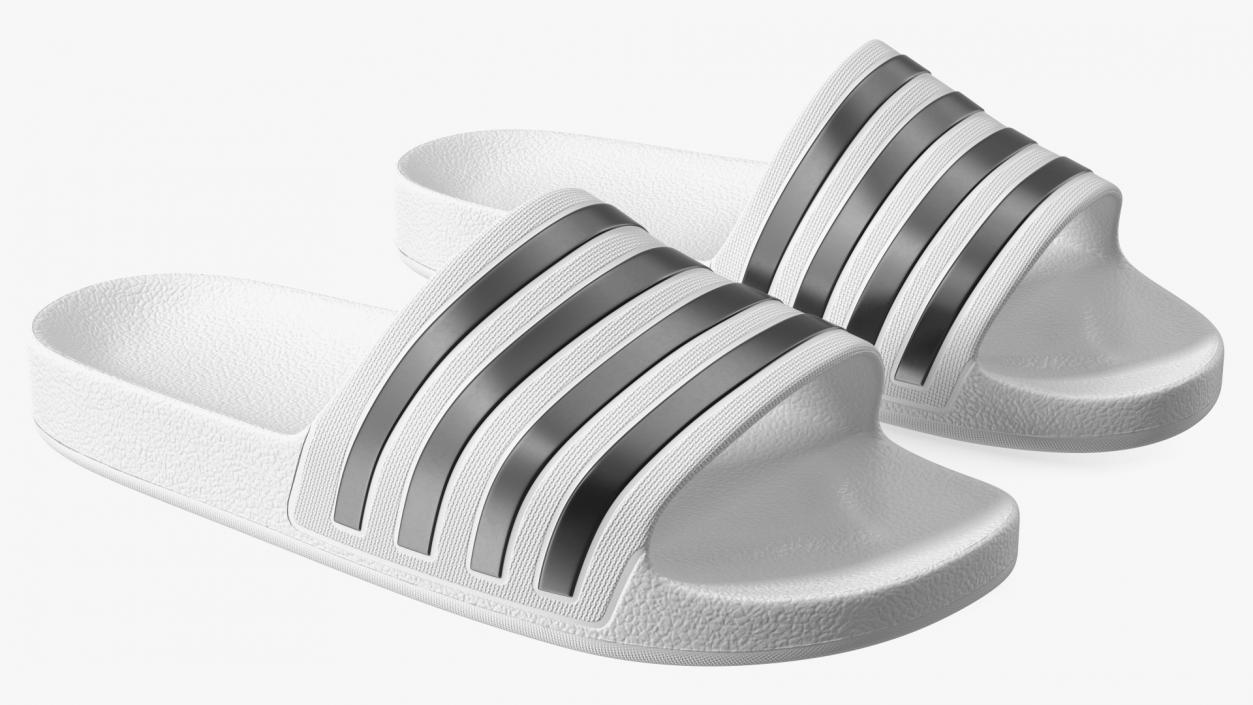 Rubber Flip-Flops Slippers White 3D