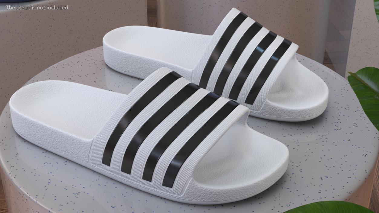 Rubber Flip-Flops Slippers White 3D