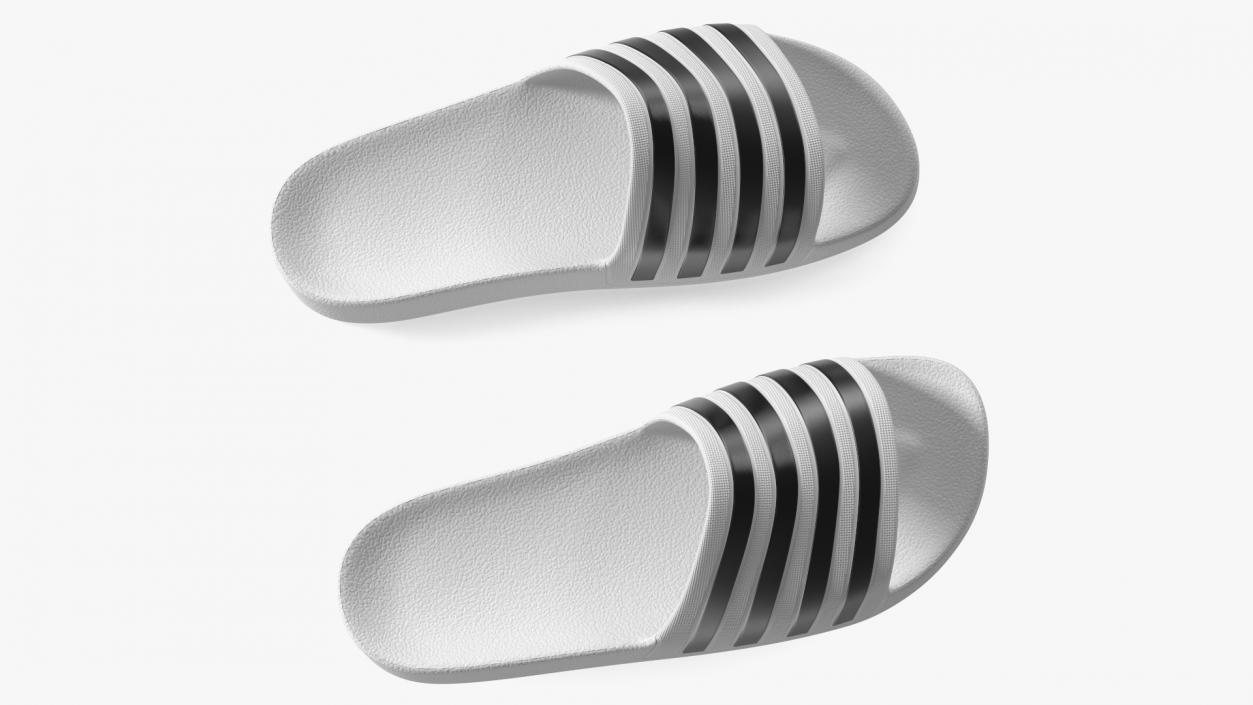 Rubber Flip-Flops Slippers White 3D