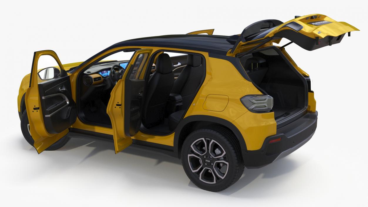 3D Jeep Avenger Crossover Yellow Rigged