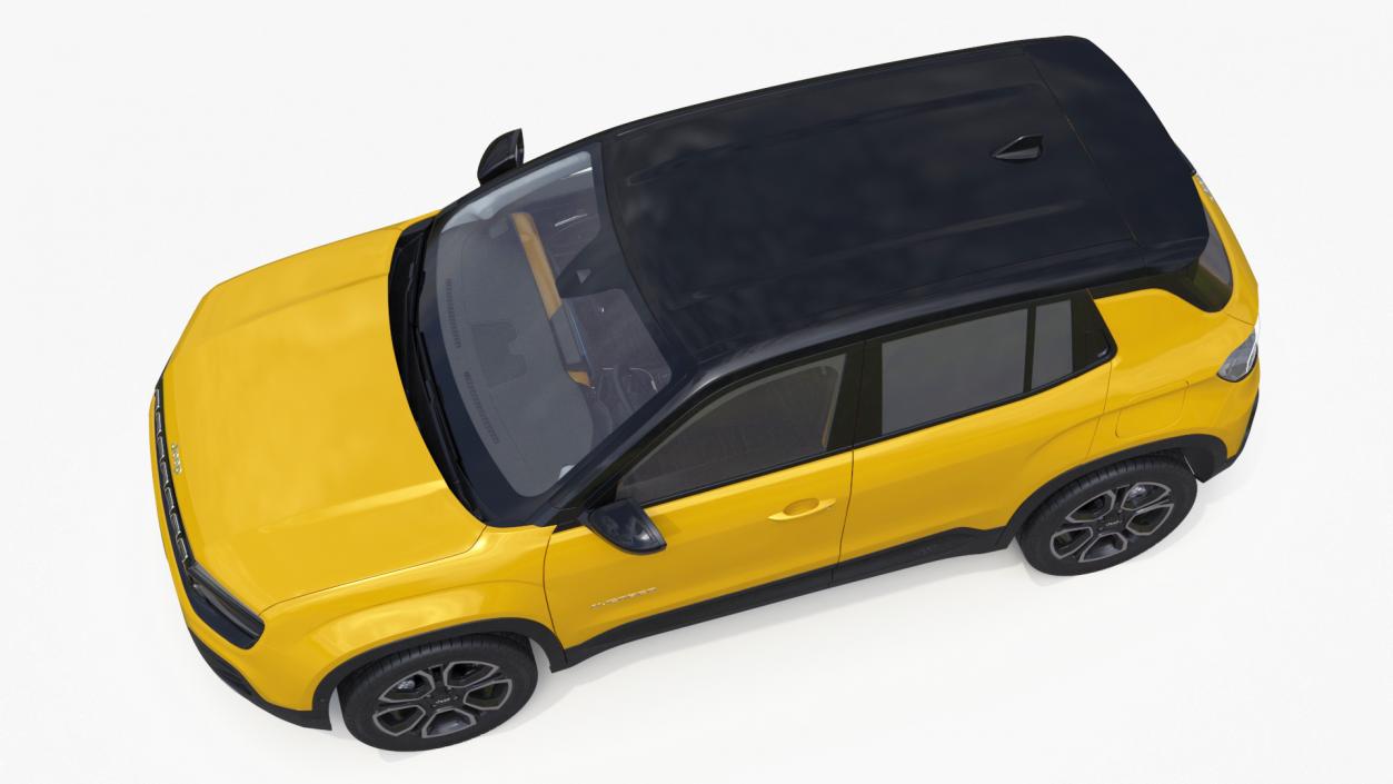 3D Jeep Avenger Crossover Yellow Rigged