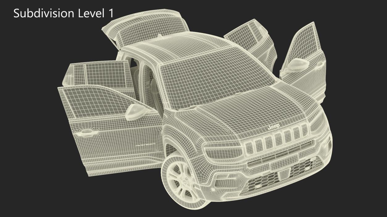 3D Jeep Avenger Crossover Yellow Rigged