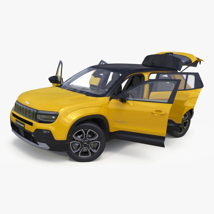 3D Jeep Avenger Crossover Yellow Rigged