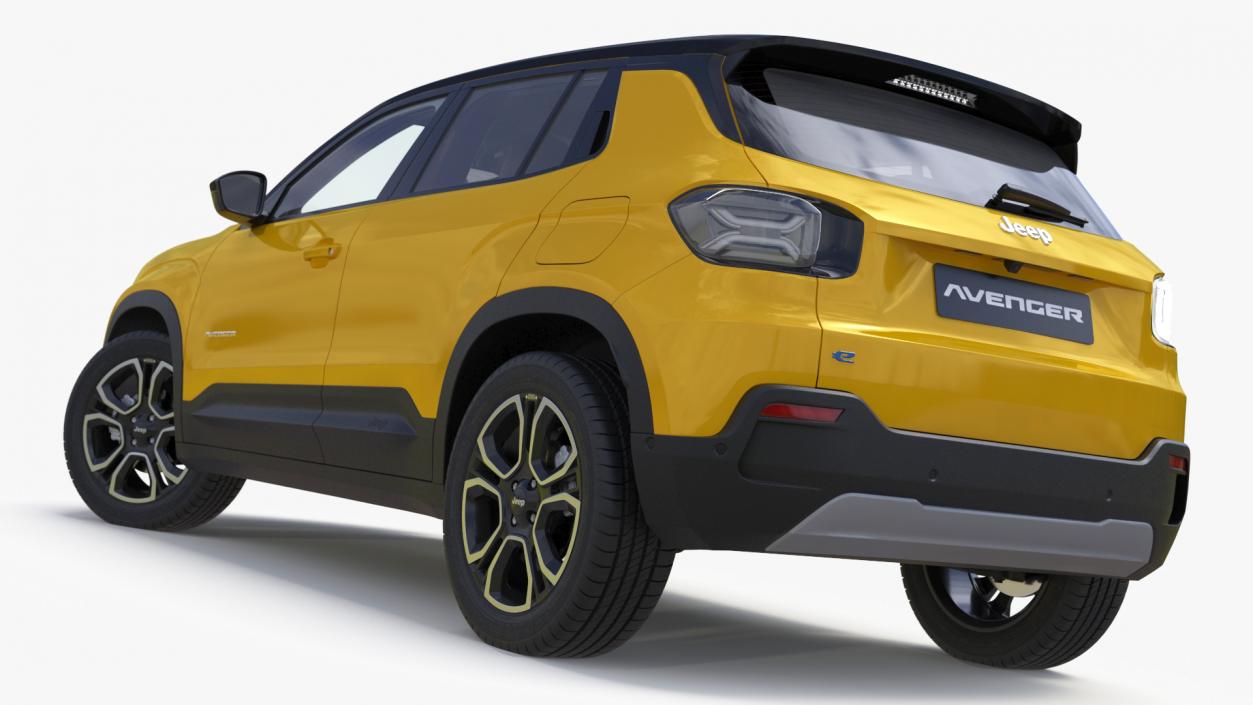 3D Jeep Avenger Crossover Yellow Rigged