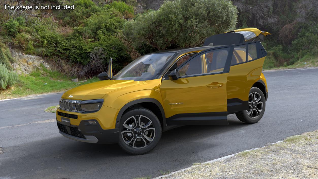 3D Jeep Avenger Crossover Yellow Rigged