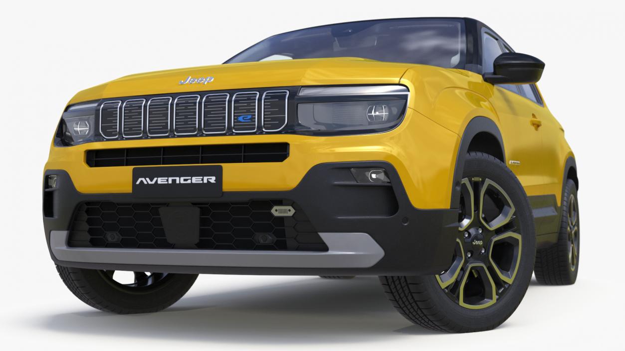 3D Jeep Avenger Crossover Yellow Rigged