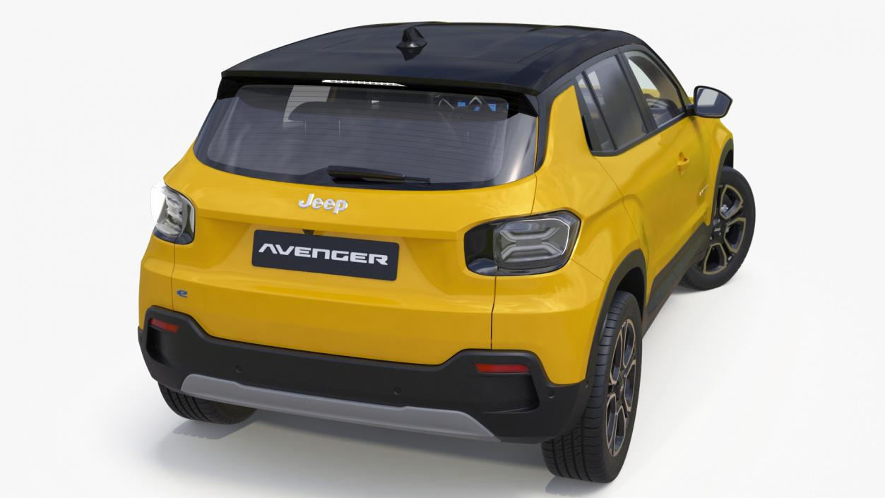 3D Jeep Avenger Crossover Yellow Rigged