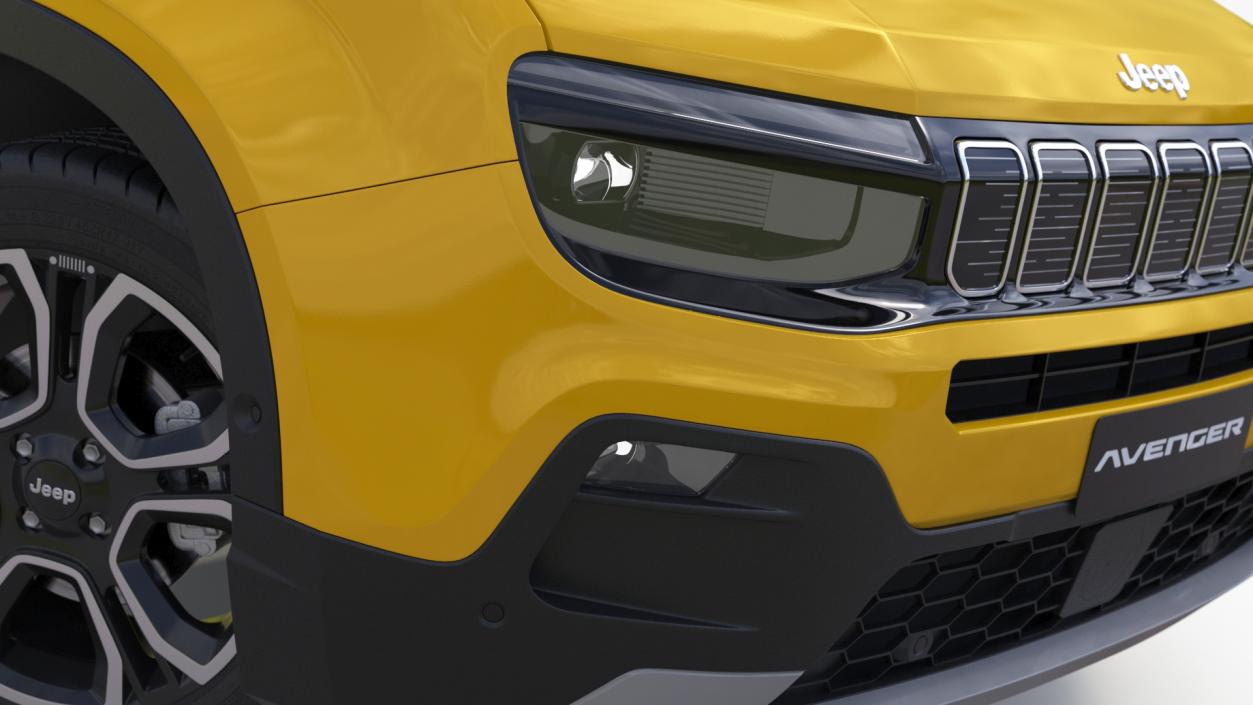 3D Jeep Avenger Crossover Yellow Rigged