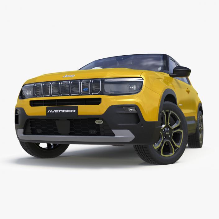 3D Jeep Avenger Crossover Yellow Rigged