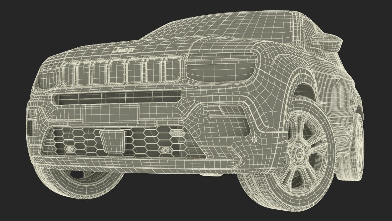 3D Jeep Avenger Crossover Yellow Rigged