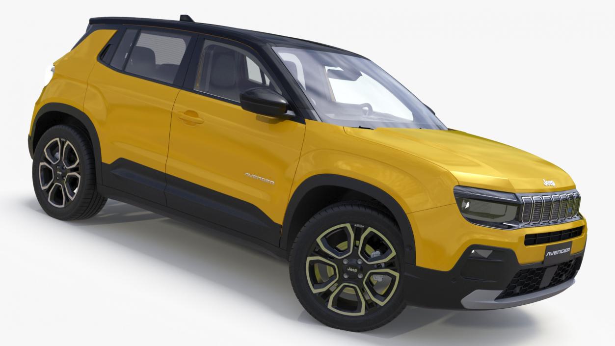 3D Jeep Avenger Crossover Yellow Rigged