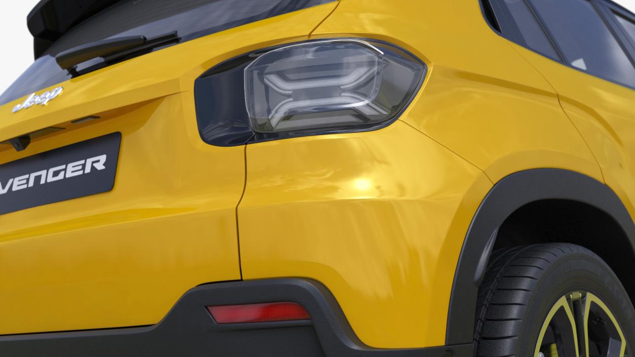 3D Jeep Avenger Crossover Yellow Rigged