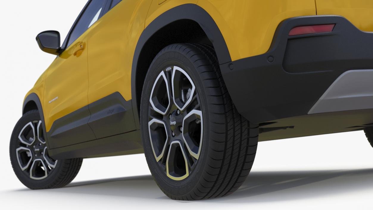 3D Jeep Avenger Crossover Yellow Rigged