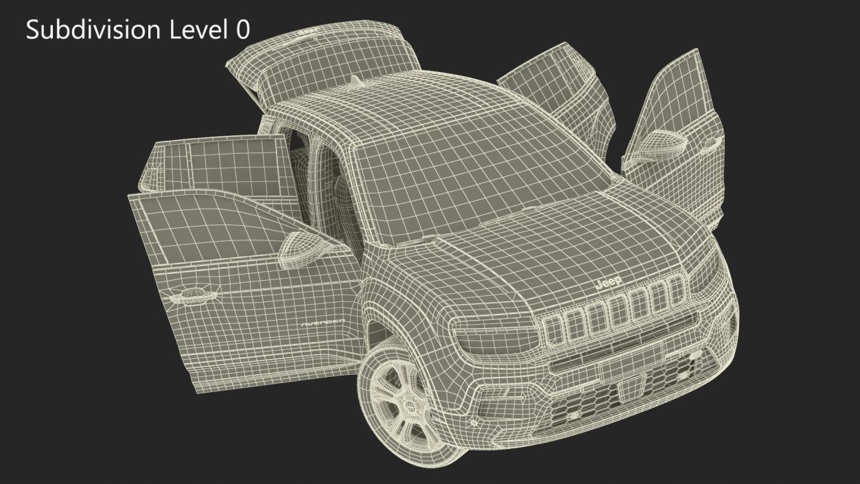 3D Jeep Avenger Crossover Yellow Rigged