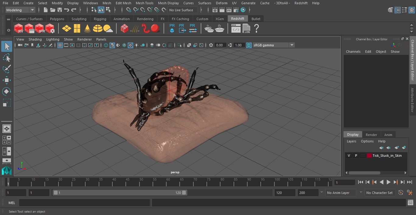 3D Tick Stuck in Skin model