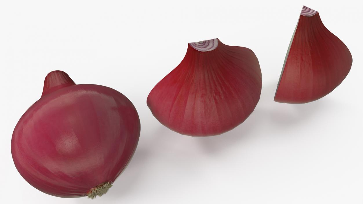 Red Onions Fur 3D model