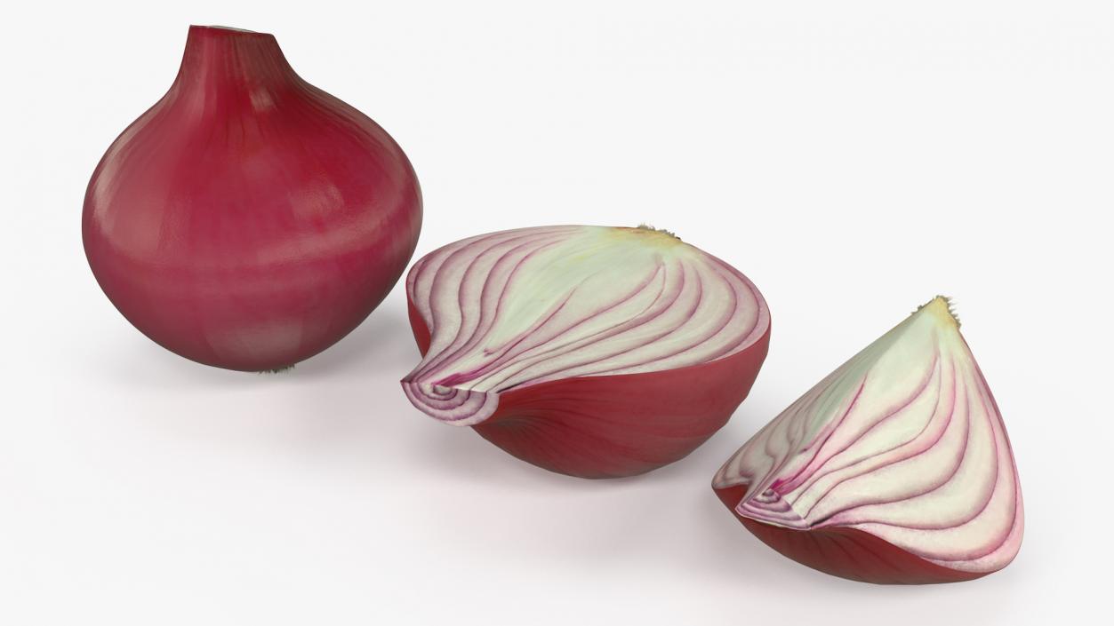 Red Onions Fur 3D model