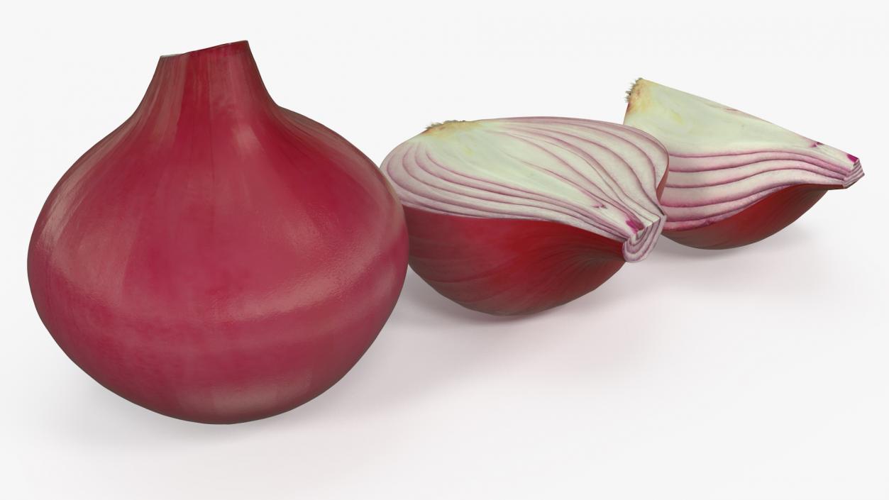 Red Onions Fur 3D model