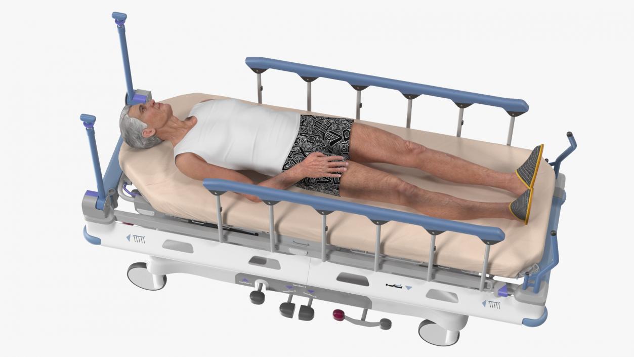 3D Emergency Transport Bed with Patient