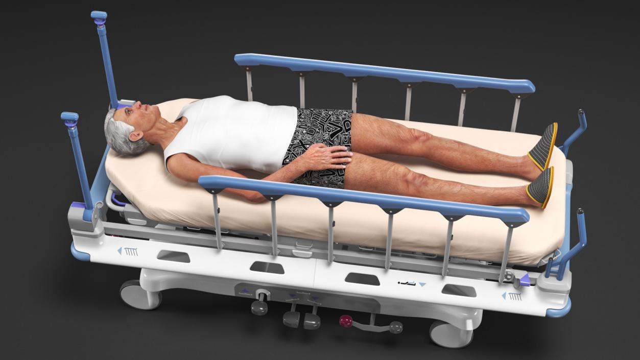 3D Emergency Transport Bed with Patient