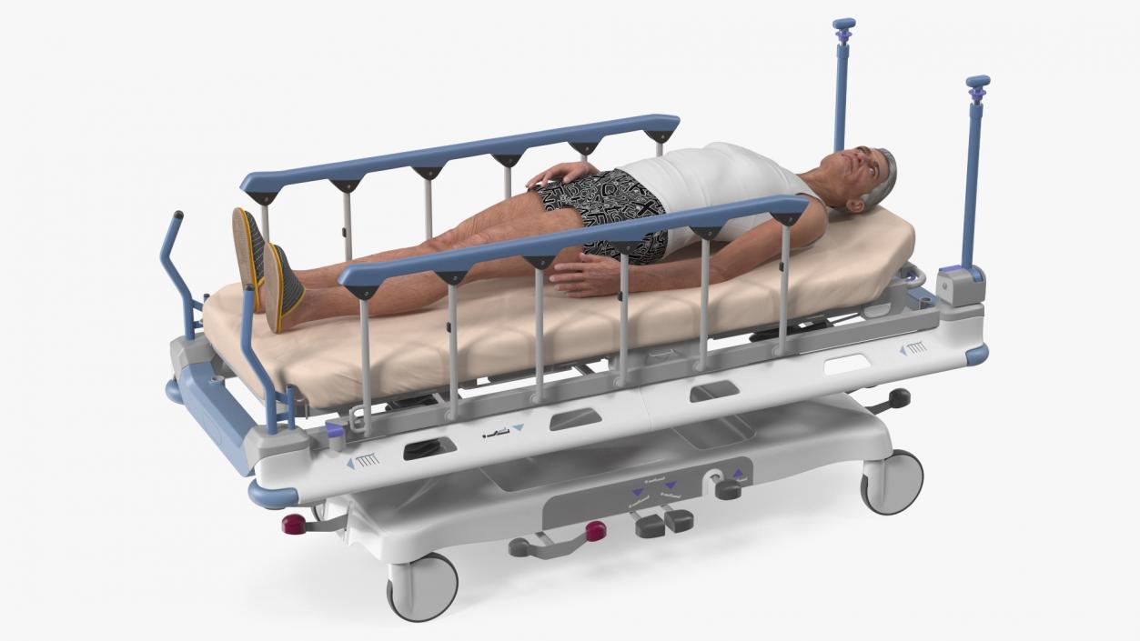 3D Emergency Transport Bed with Patient