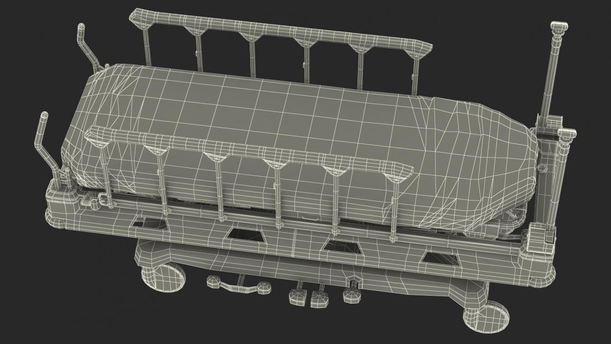 3D Emergency Transport Bed with Patient