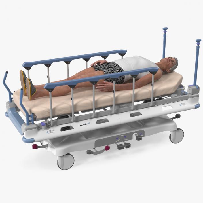 3D Emergency Transport Bed with Patient