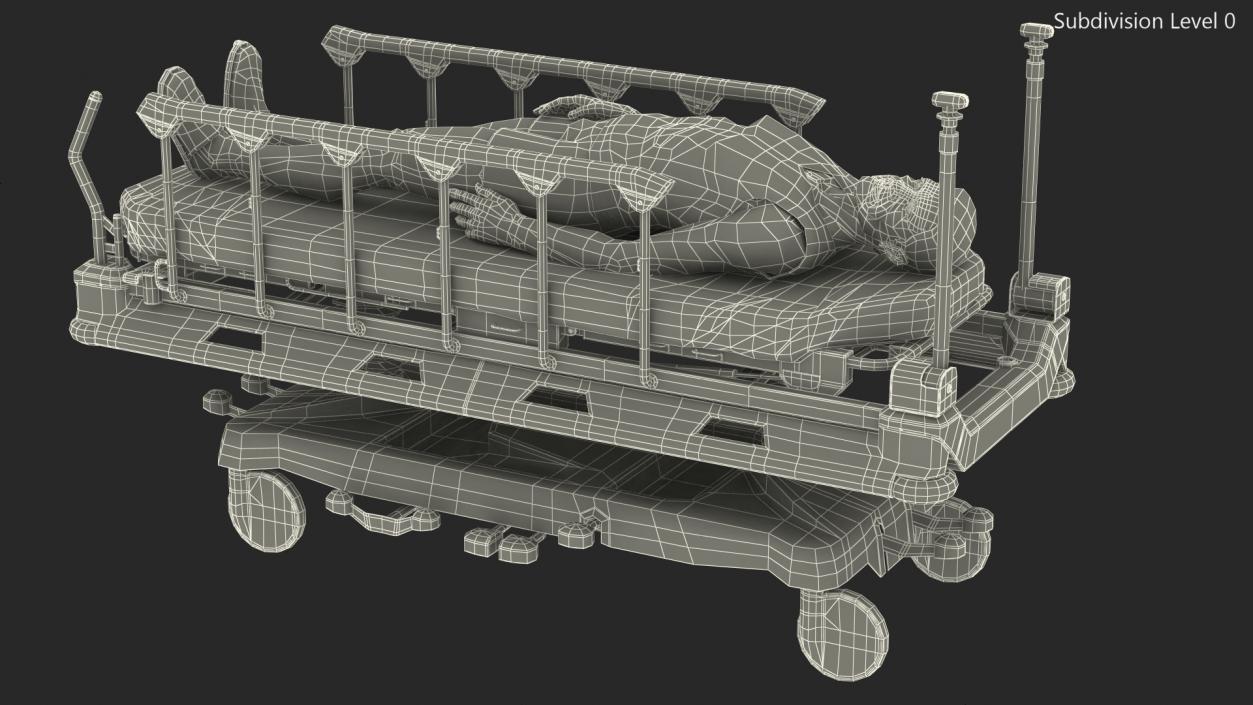 3D Emergency Transport Bed with Patient