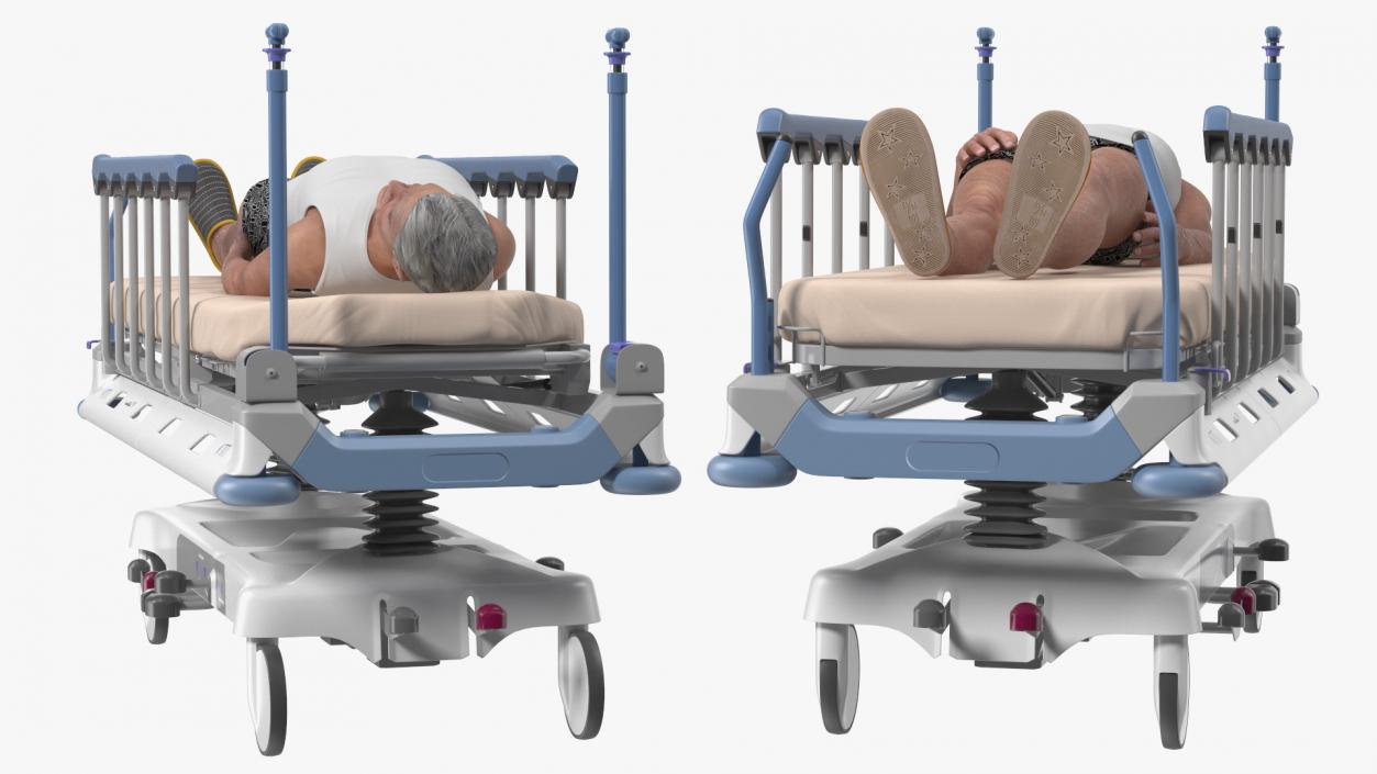 3D Emergency Transport Bed with Patient