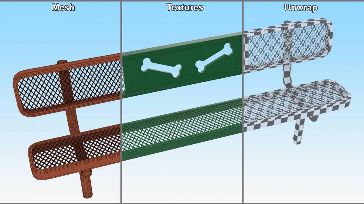 Bench for Dog Training Park 3D