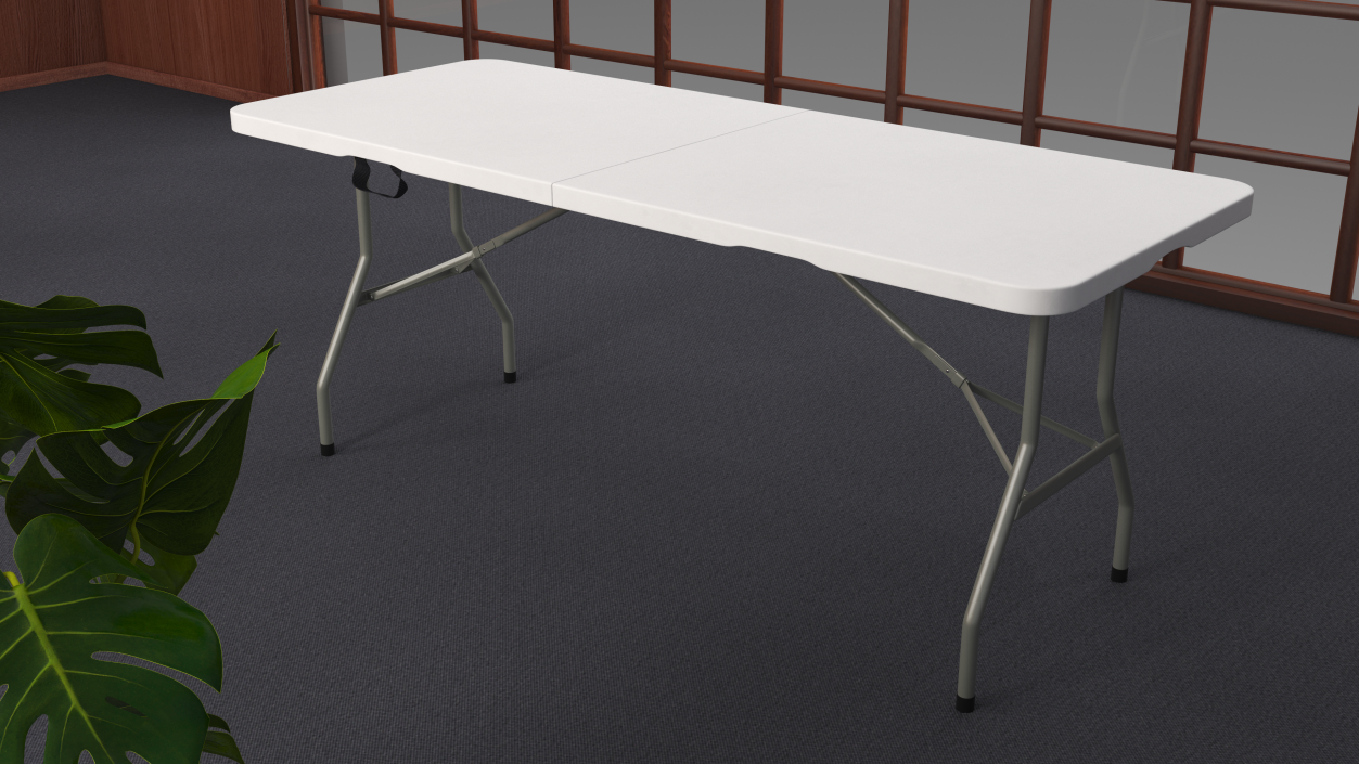 White Folding Table 3D model