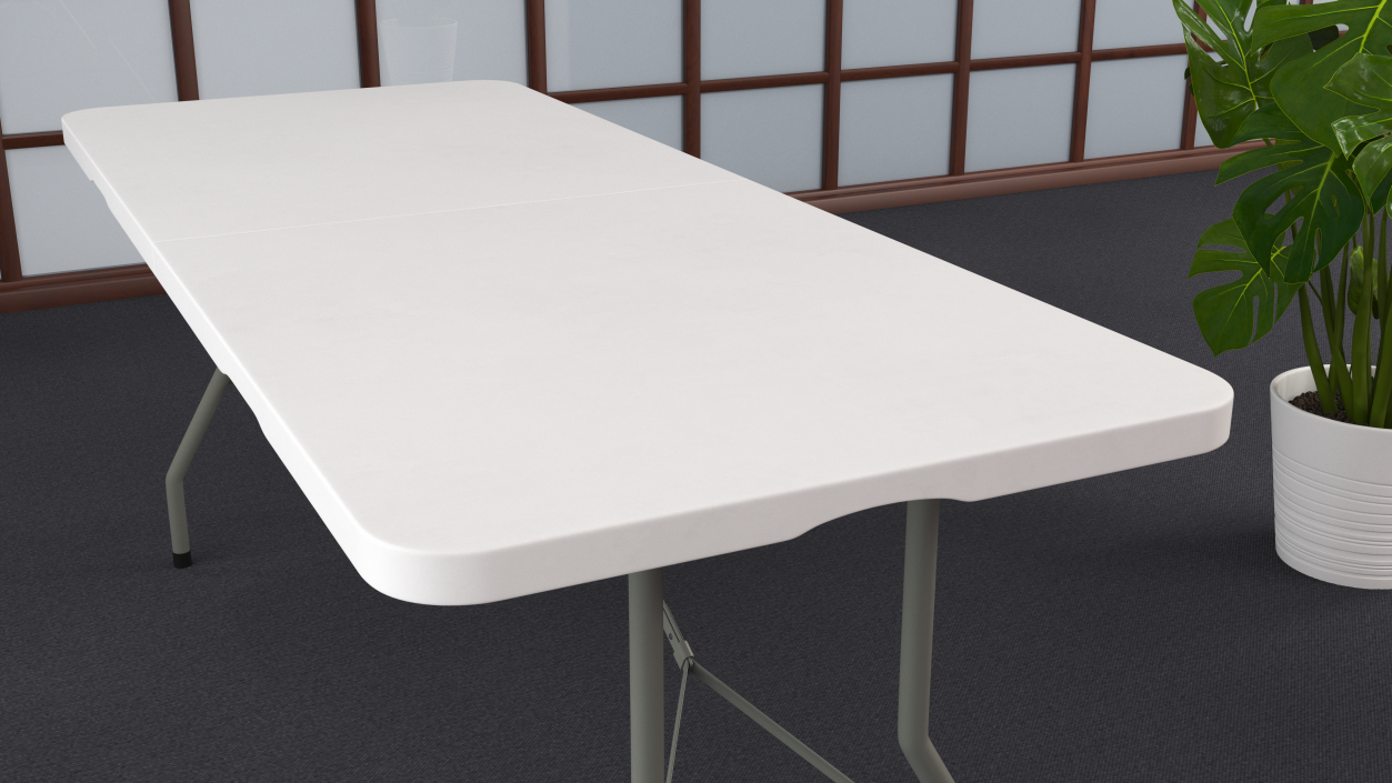 White Folding Table 3D model