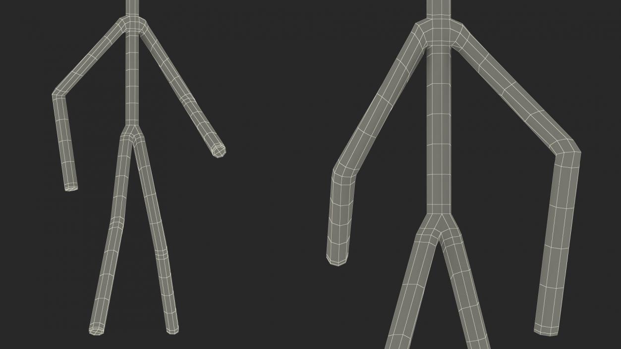 3D Blue Stickman Walking Pose