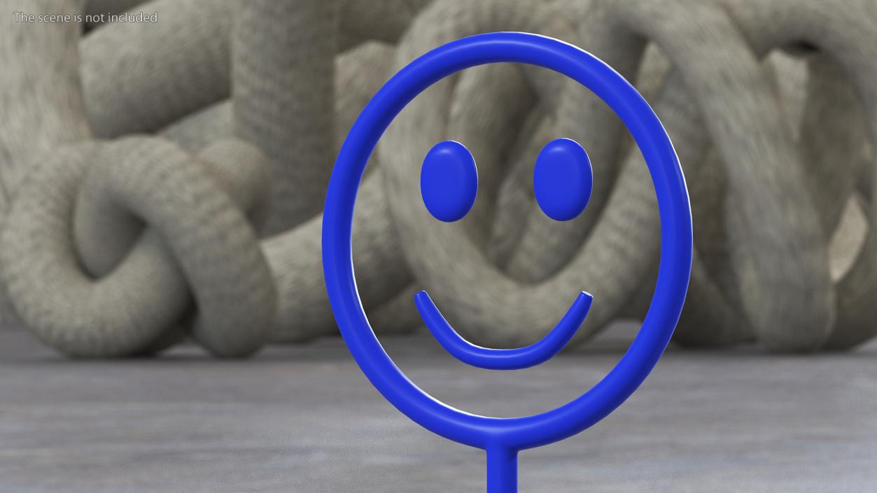 3D Blue Stickman Walking Pose