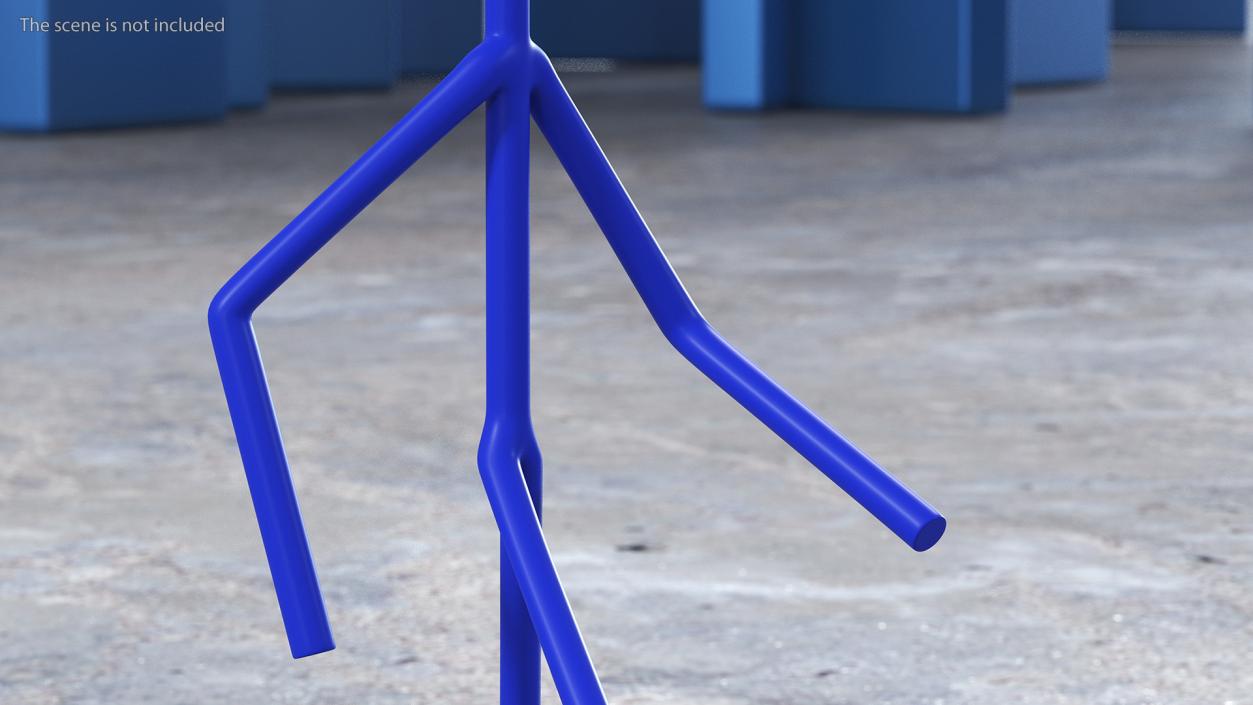 3D Blue Stickman Walking Pose