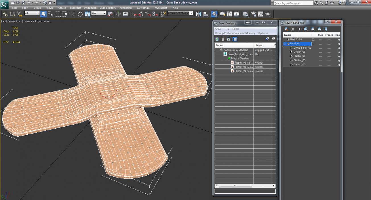 Cross Band Aid 3D model