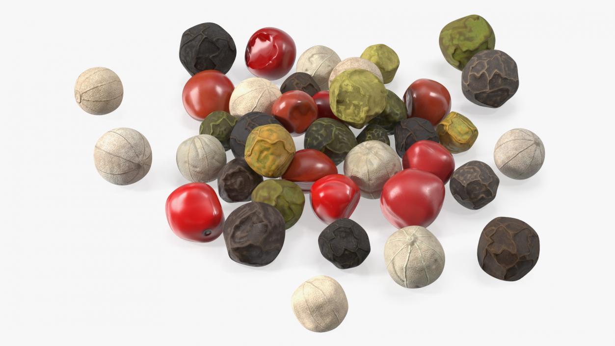 3D Dried Peppercorns Mix