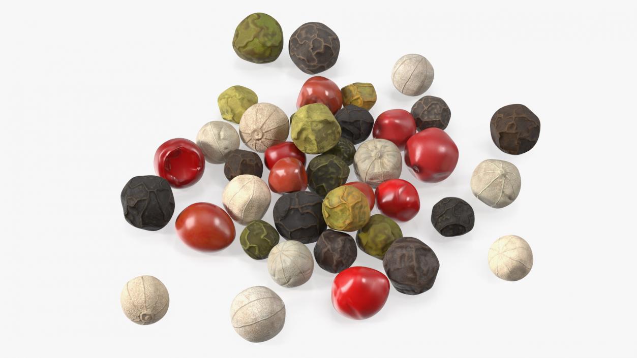 3D Dried Peppercorns Mix